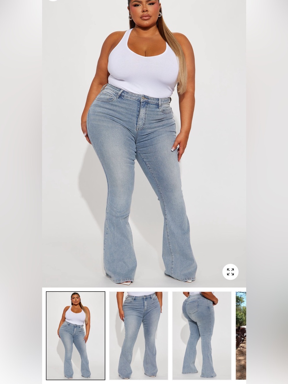 Fashion Nova High-Rise Light Blue Flare Jeans